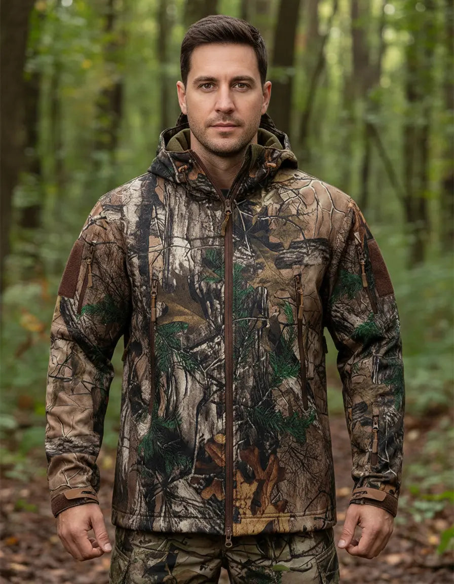 Jaqueta Tática Masculina Camuflada com Capuz Lemartine