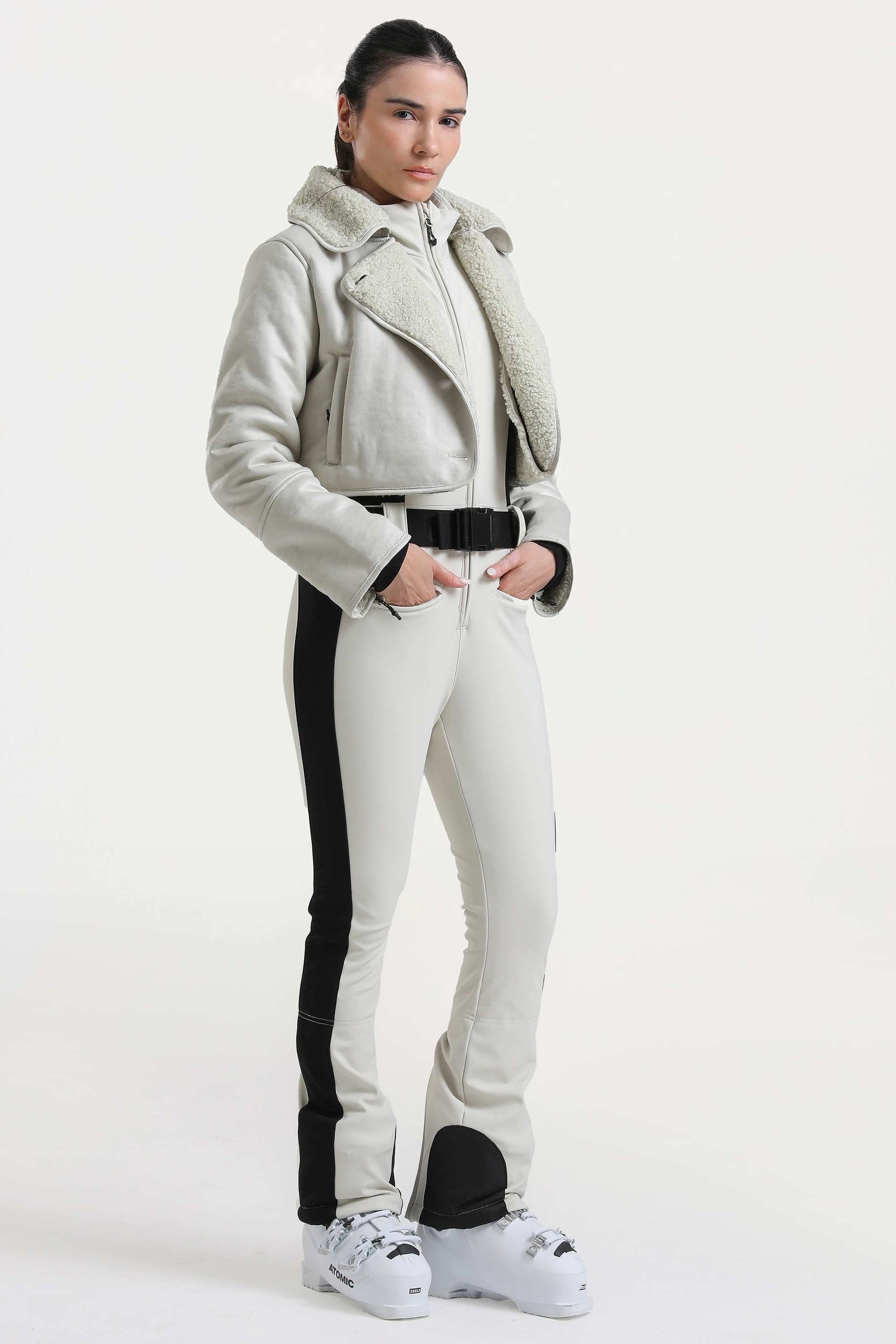 Macacão de Ski Feminino Slim-fit Cozy + Jaqueta Sherpa Lemartine