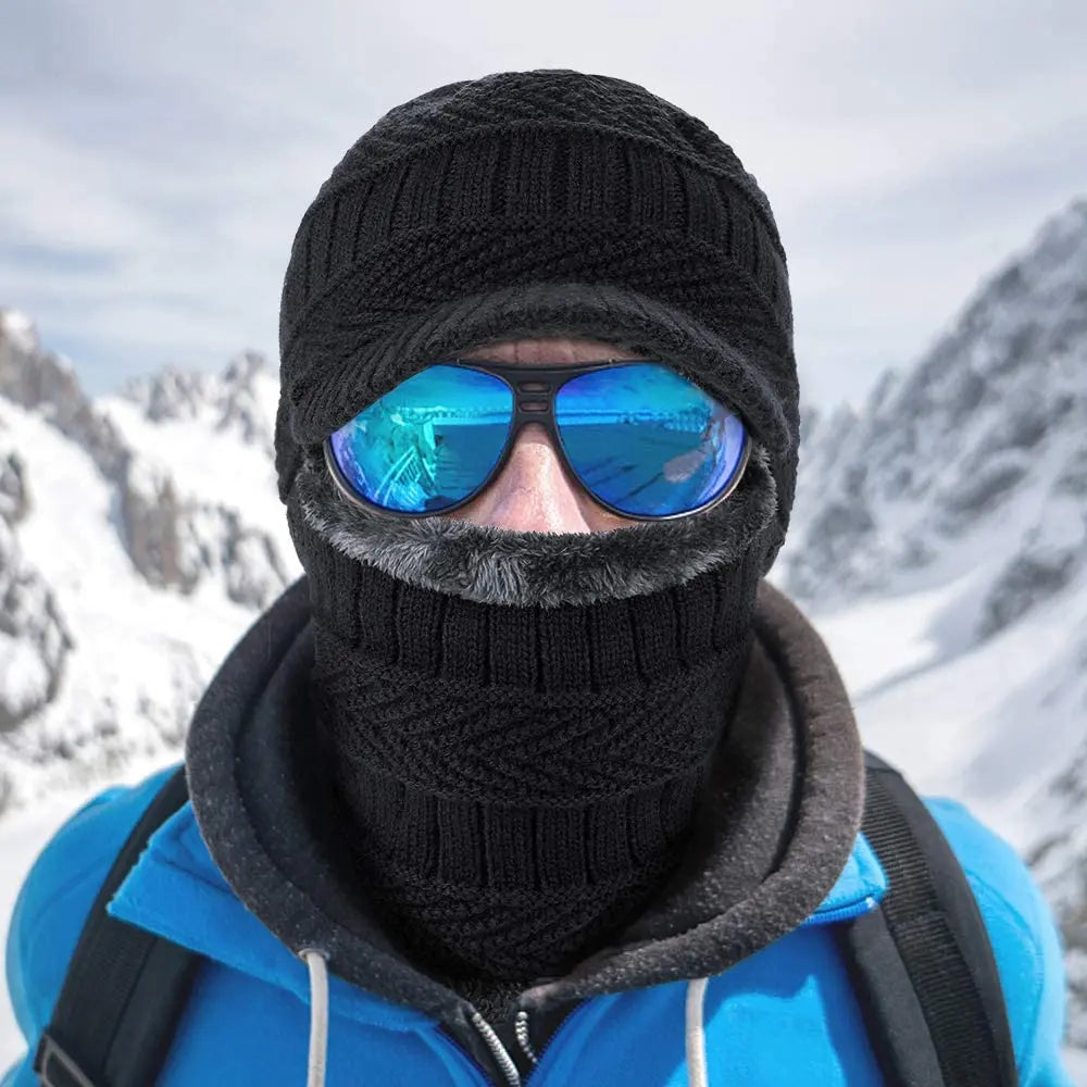 Chapéu de inverno cachecol de lã boné balaclava Lemartine