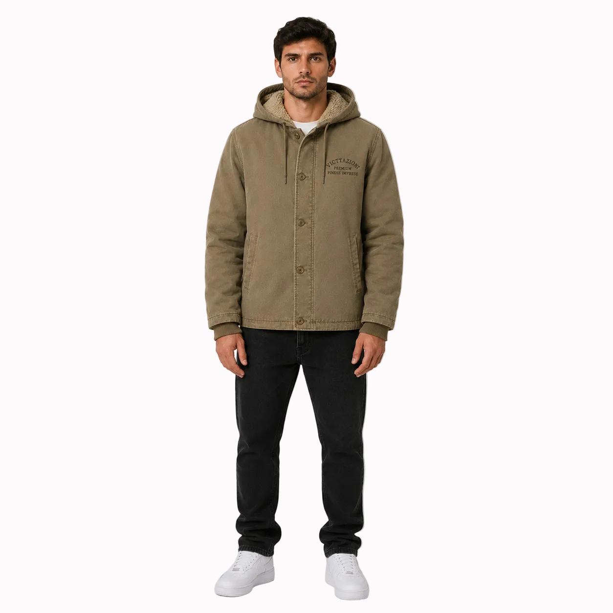 Jaqueta Bomber Masculina Parka de Lã Lemartine