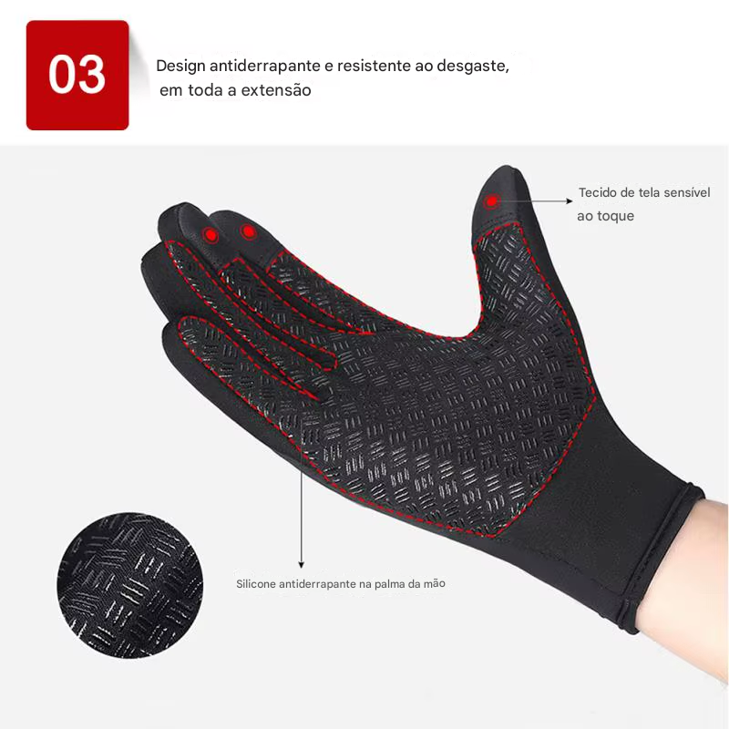 Luva de Inverno com Zíper Touchscreen Lemartine