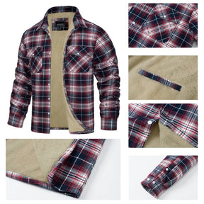 Jaqueta Masculina Xadrez Casual Forrada com Lã Lemartine