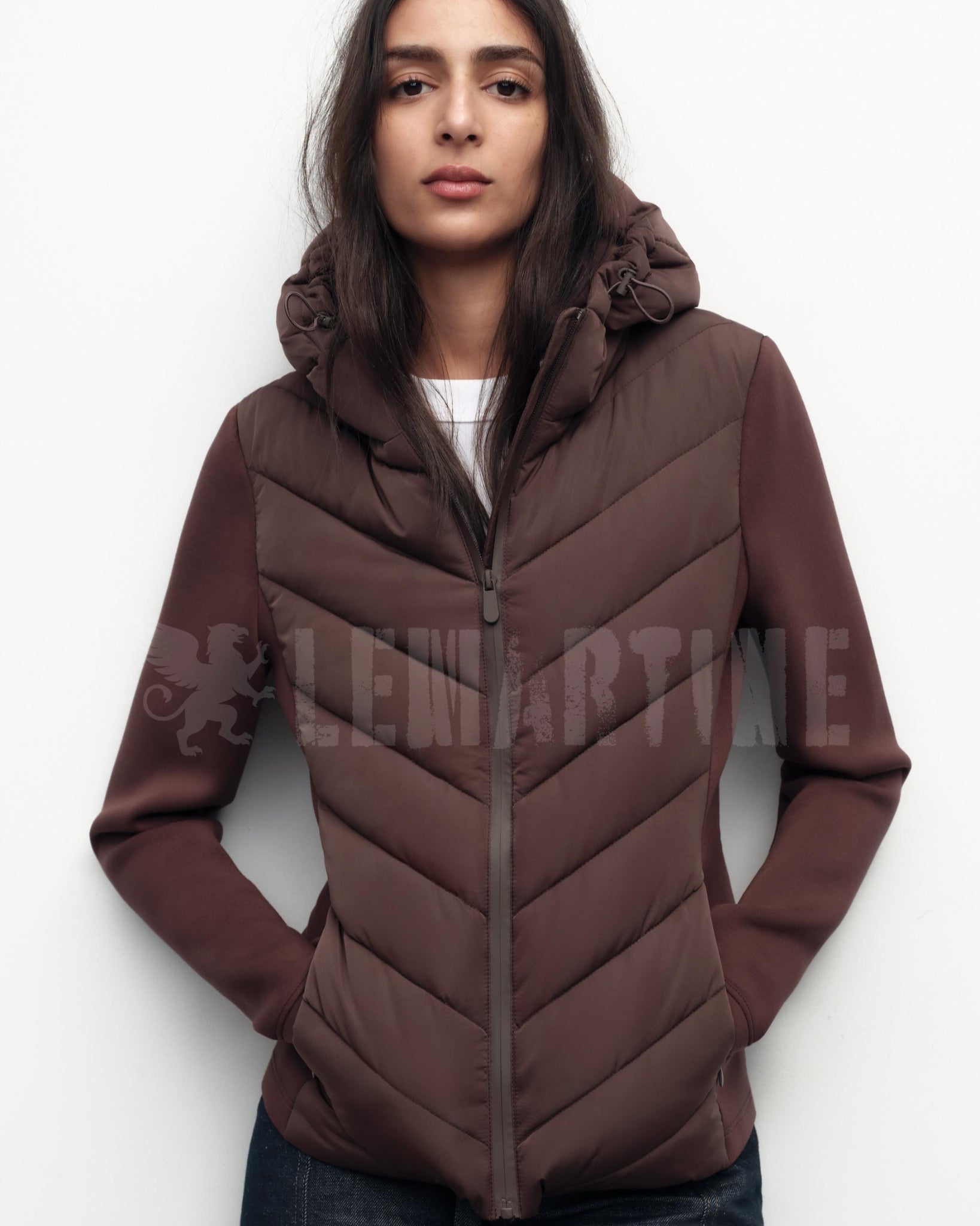 Jaqueta Acolchoada Feminina Marrom Fahart | Lemartine