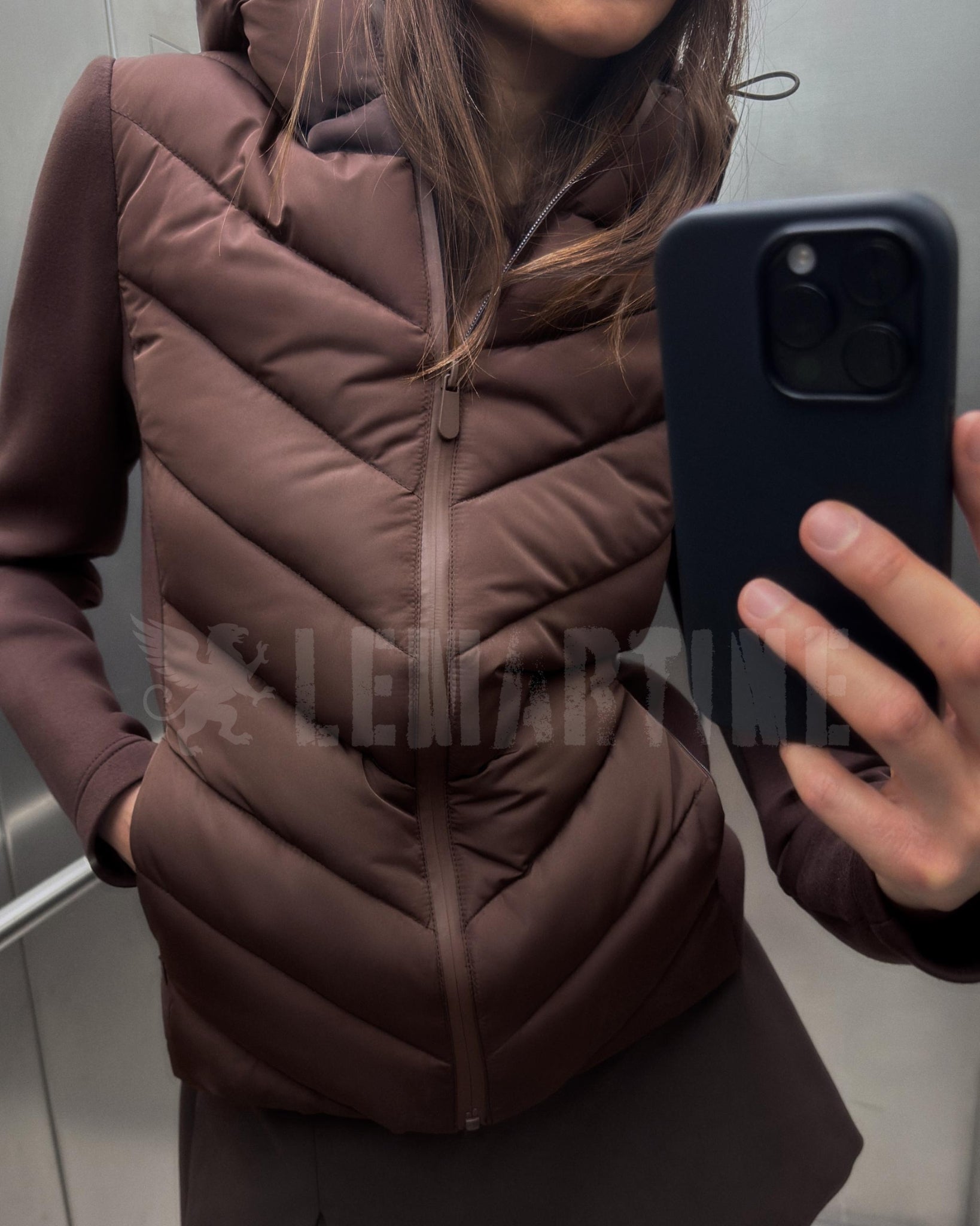 Jaqueta Acolchoada Feminina Marrom Fahart | Lemartine