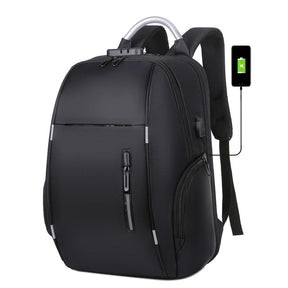 Mochila Notebook Anti Furto Alça Impermeável Reforçada Cadeado Saida Cabo Aux Usb Fone Ouvido | Lemartine