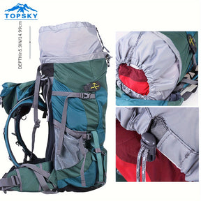 Mochila de Trilha Topsky 70L com Ajuste de Altura + Capa de Chuva | Lemartine