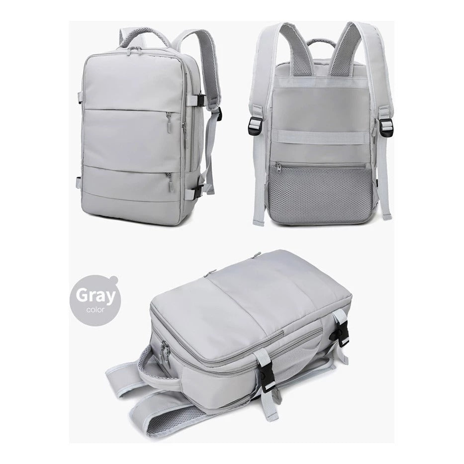 Mochila de Viagem USB Masculina e Feminina Impermeável Reforçada | Lemartine