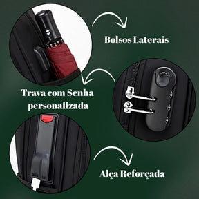 Mochila Unissex Notebook com Senha e Entrada para USB | Lemartine