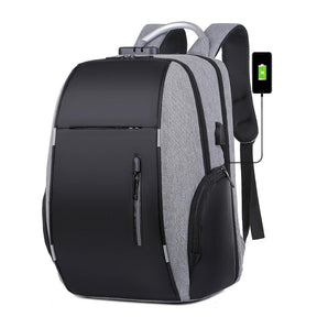 Mochila Notebook Anti Furto Alça Impermeável Reforçada Cadeado Saida Cabo Aux Usb Fone Ouvido | Lemartine