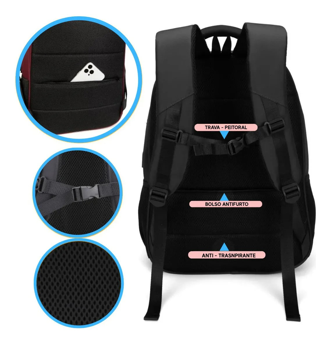 Mochila Grande Impermeável Faculdade Executivo Reforçada | Lemartine