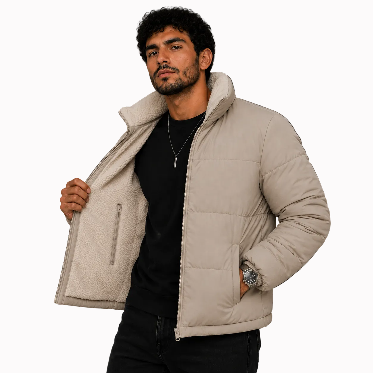 Jaqueta Masculina Puffer 2 em 1 Reversível Andes Lemartine