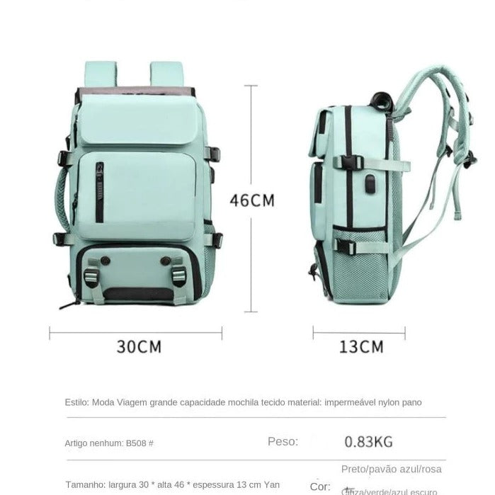 Mochila Grande Multifuncional Viagem Bolsa Mala Impermeável | Lemartine