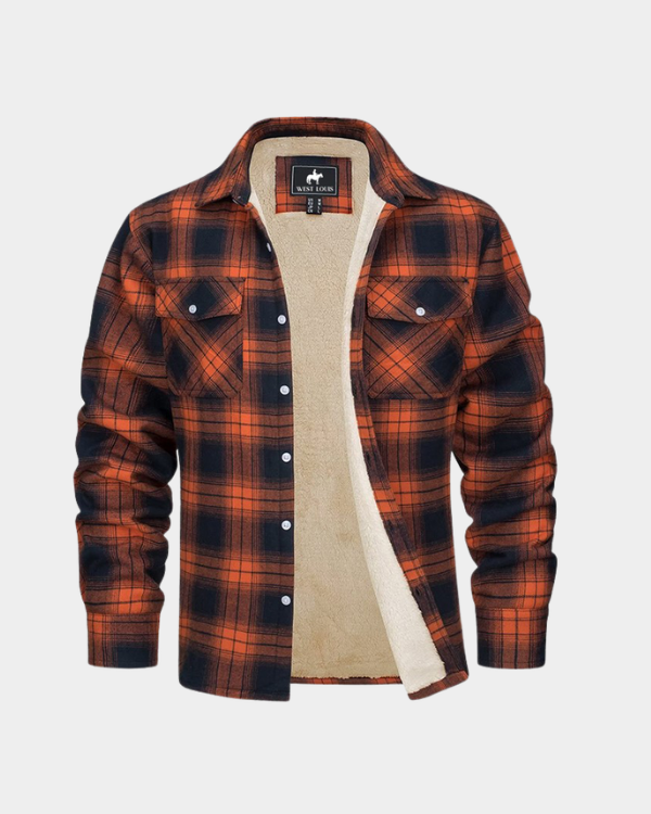 Jaqueta Masculina Xadrez Casual Forrada com Lã Lemartine