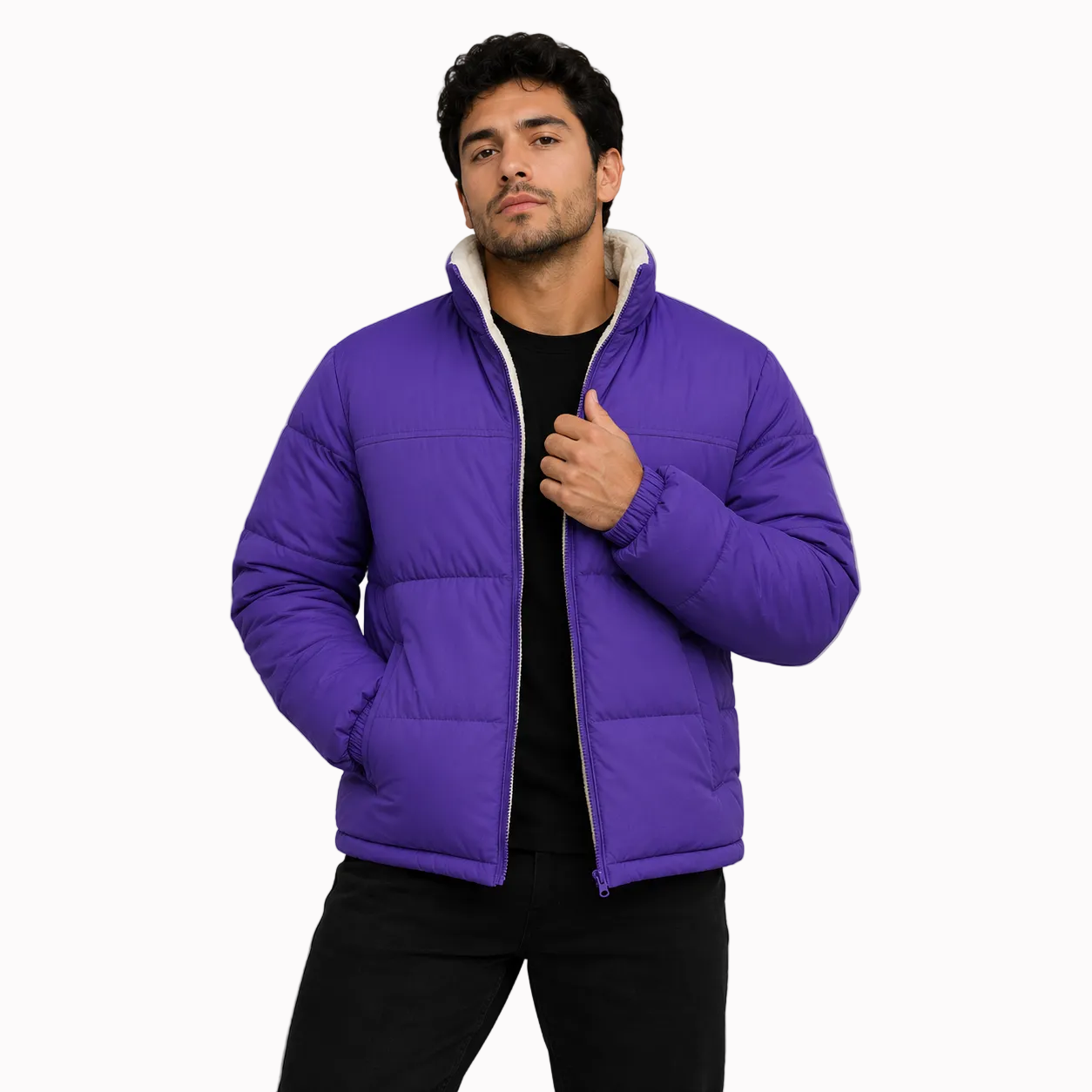 Jaqueta Masculina Puffer 2 em 1 Reversível Andes Lemartine