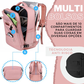 Mochila Expansível Masculina e Feminina Impermeável Reforçada | Lemartine