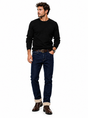 Calça Jeans Masculina Forrada para Inverno Lemartine