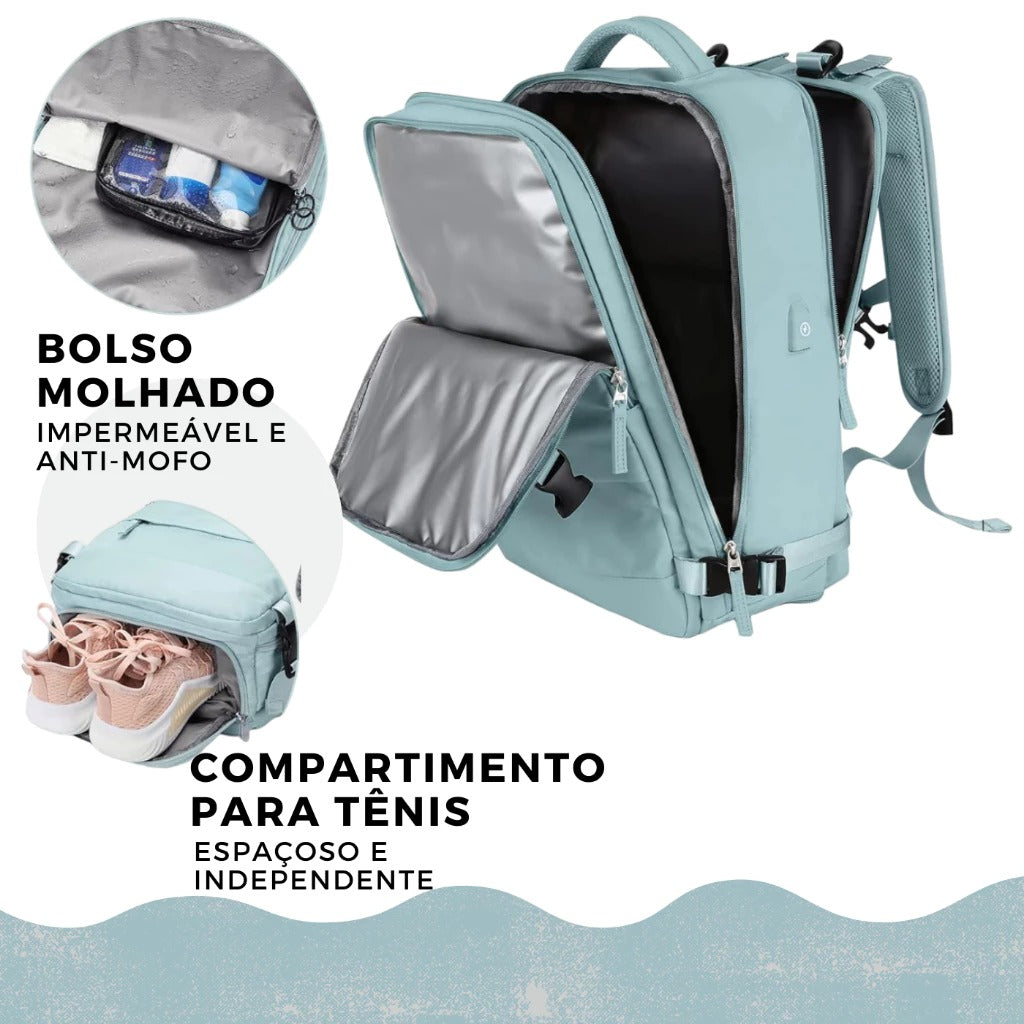 Mochila Expansível Masculina e Feminina Impermeável Reforçada | Lemartine