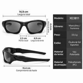 Óculos de Sol Militar Polarizado UV400 Lemartine