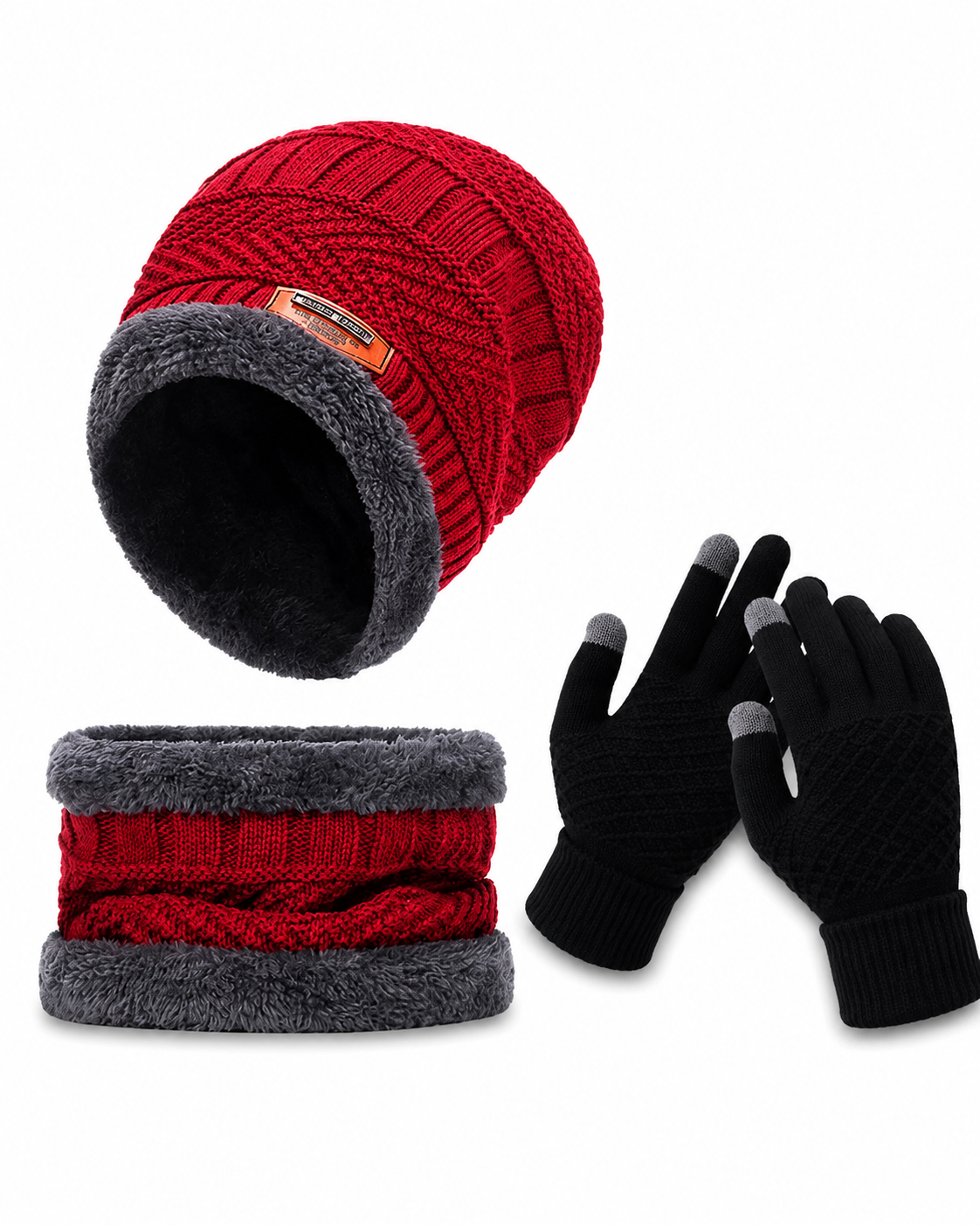Gorro e Protetor de Pescoço de Lã Lemartine + LUVA GRÁTIS