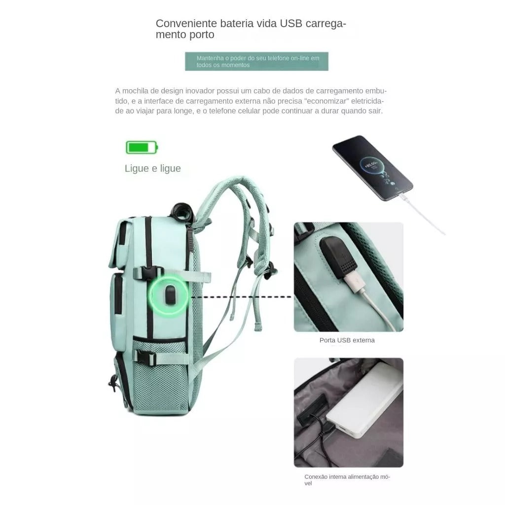 Mochila Grande Multifuncional Viagem Bolsa Mala Impermeável | Lemartine