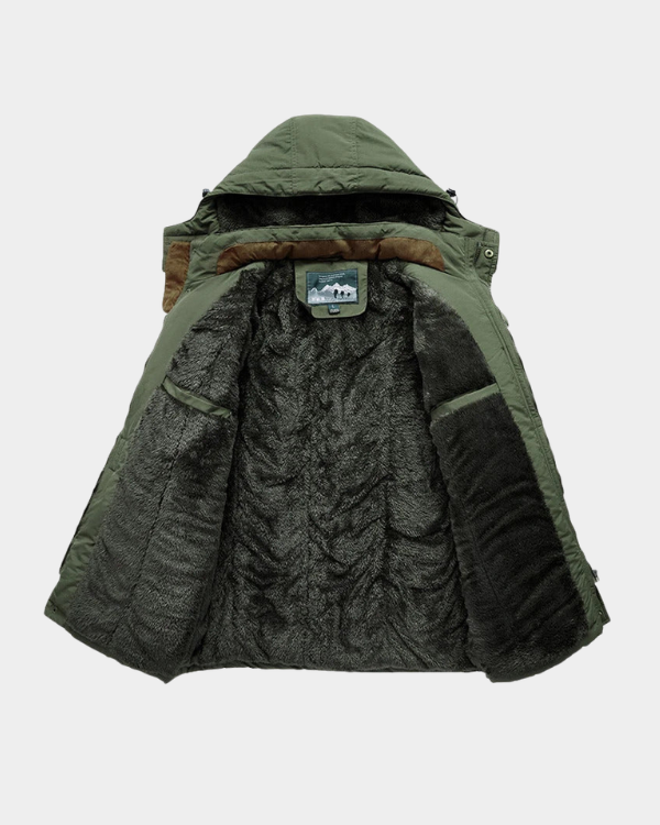 Jaqueta Masculina de Inverno com Capuz Forrada com Lã Lemartine