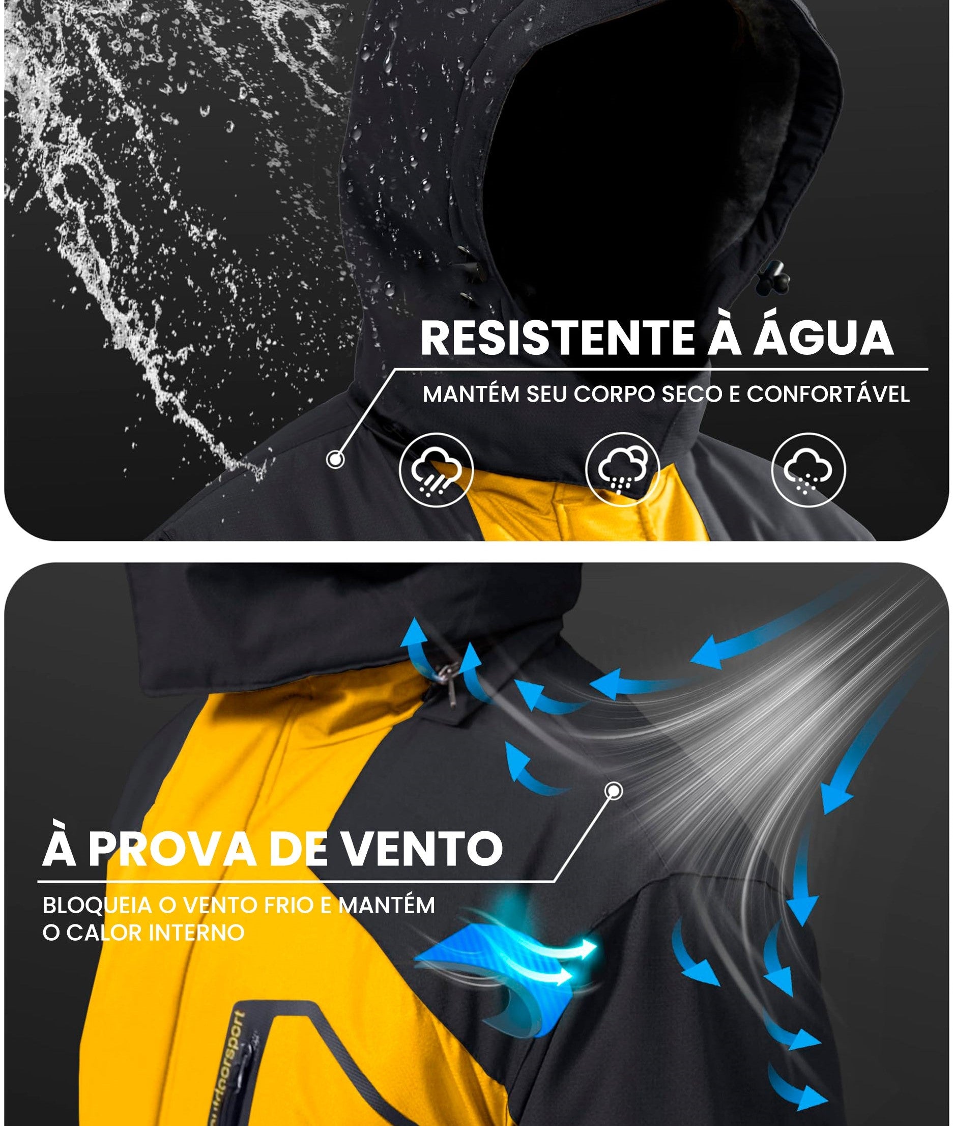 Jaqueta Térmica Masculina Impermeável Outdoor Lemartine