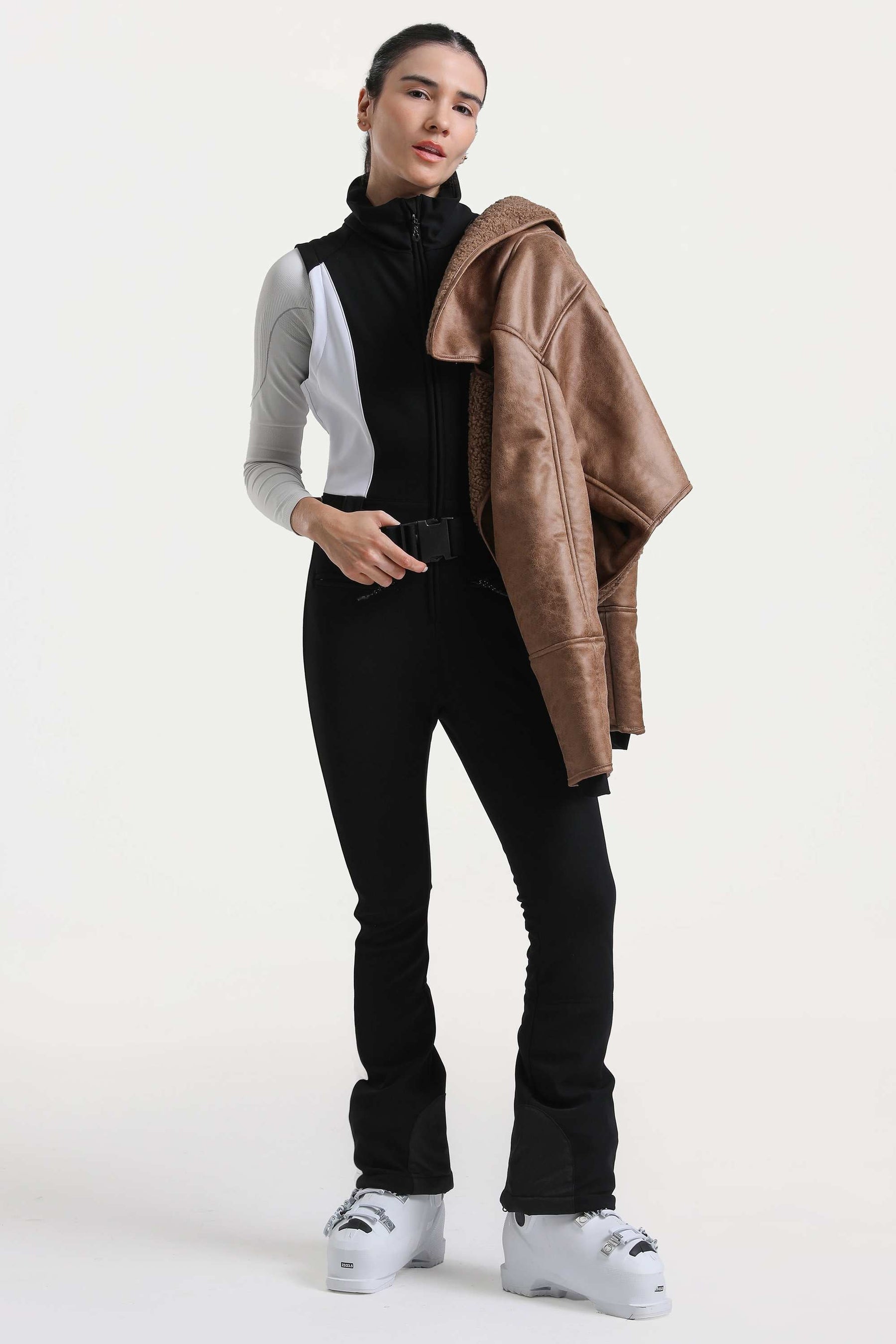 Macacão de Ski Feminino Slim-fit Cozy + Jaqueta Sherpa Lemartine