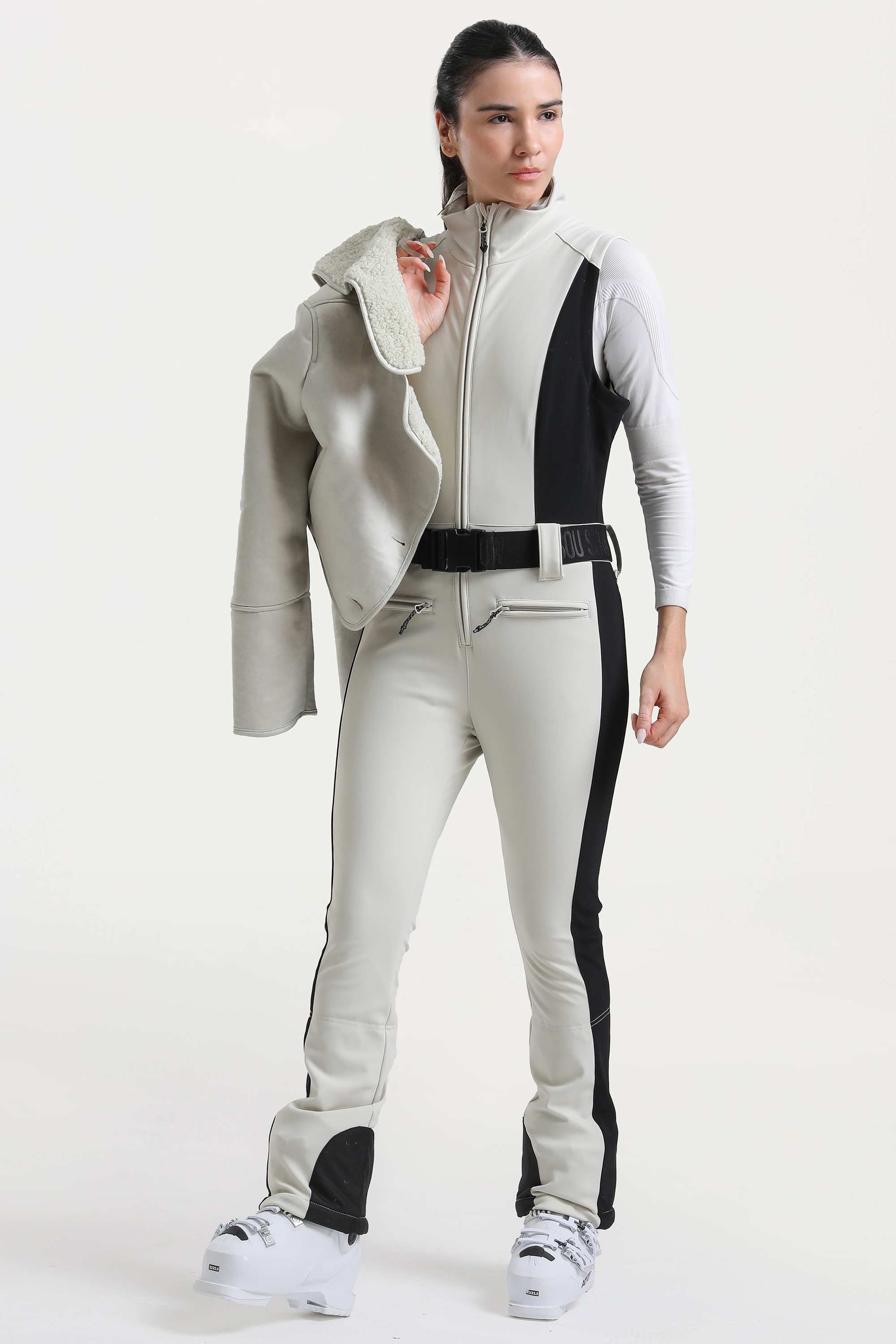 Macacão de Ski Feminino Slim-fit Cozy + Jaqueta Sherpa Lemartine