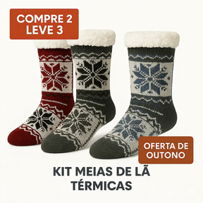 [COMPRE 2 LEVE 3] Kit Meias de Lã Térmicas Lemartine (OFERTA DE INVERNO)