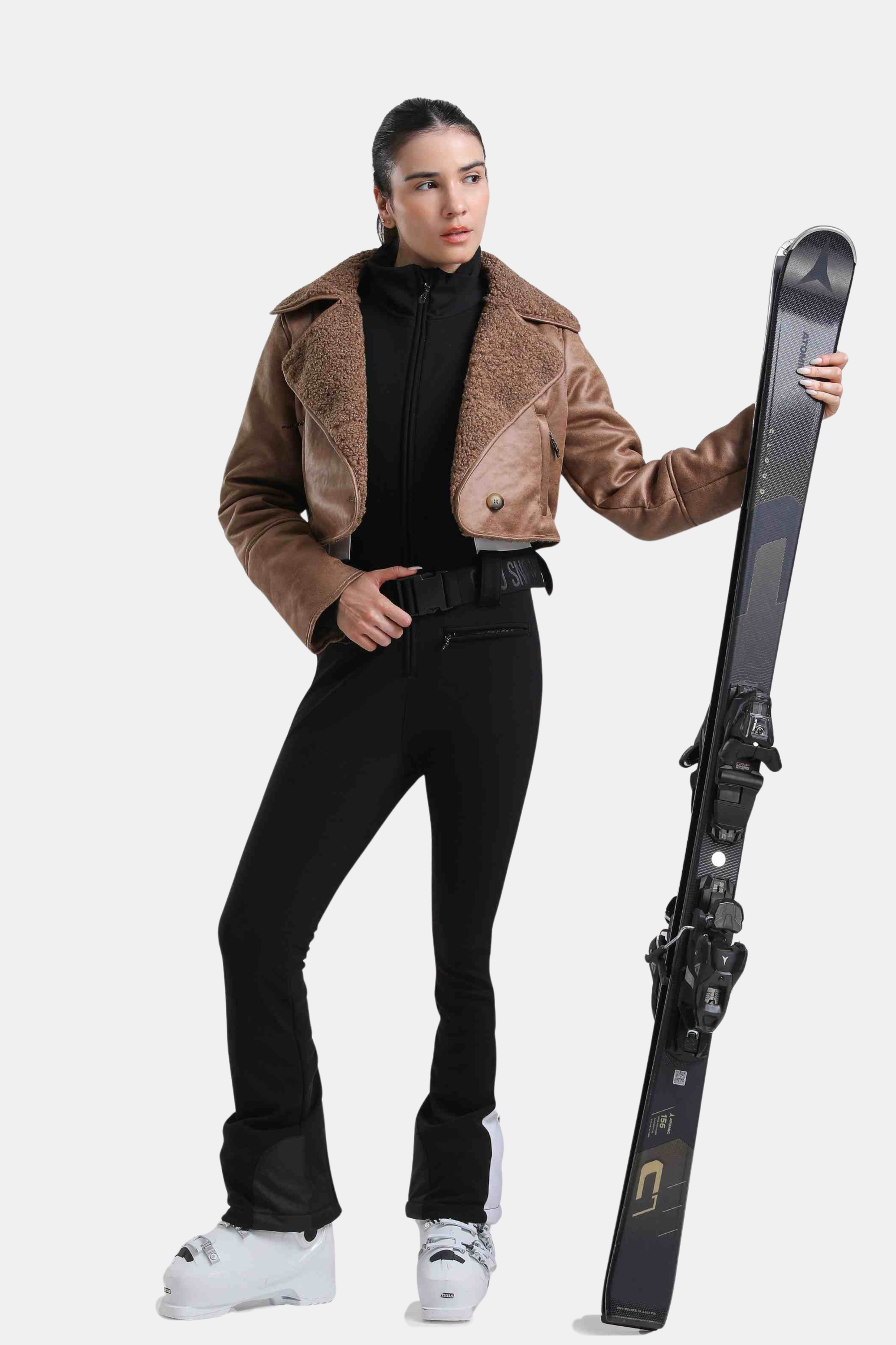 Macacão de Ski Feminino Slim-fit Cozy + Jaqueta Sherpa Lemartine