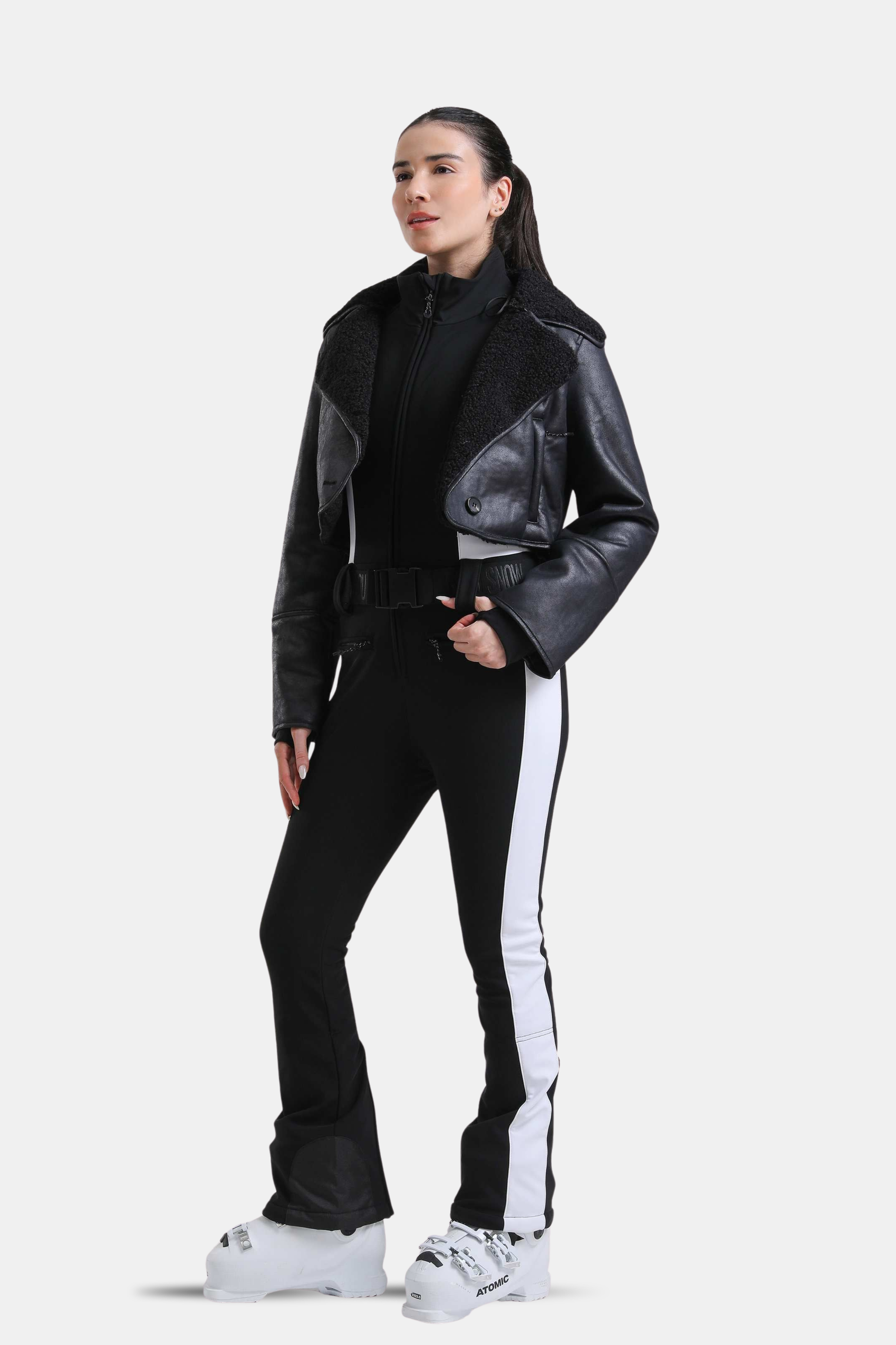 Macacão de Ski Feminino Slim-fit Cozy + Jaqueta Sherpa Lemartine