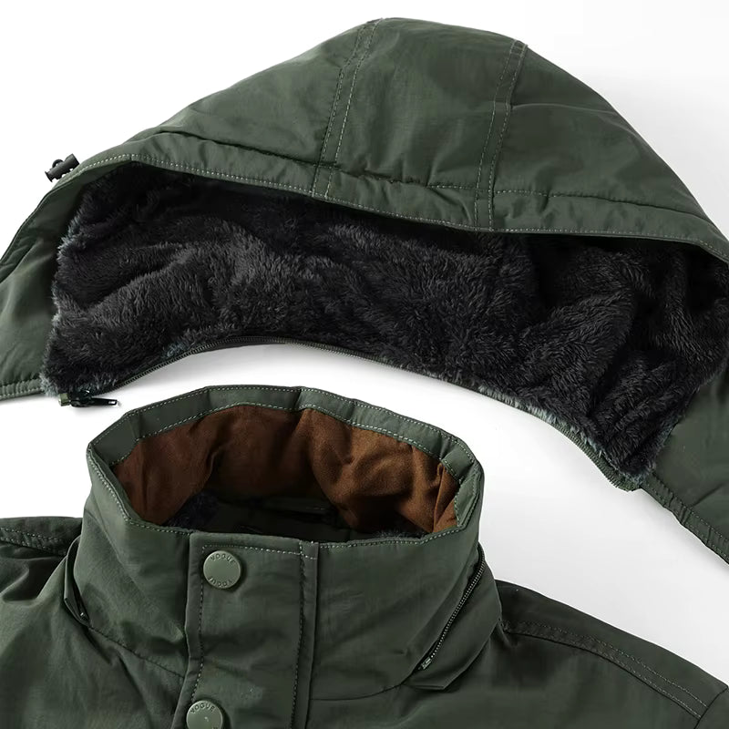 Jaqueta Masculina de Inverno com Capuz Forrada com Lã Lemartine