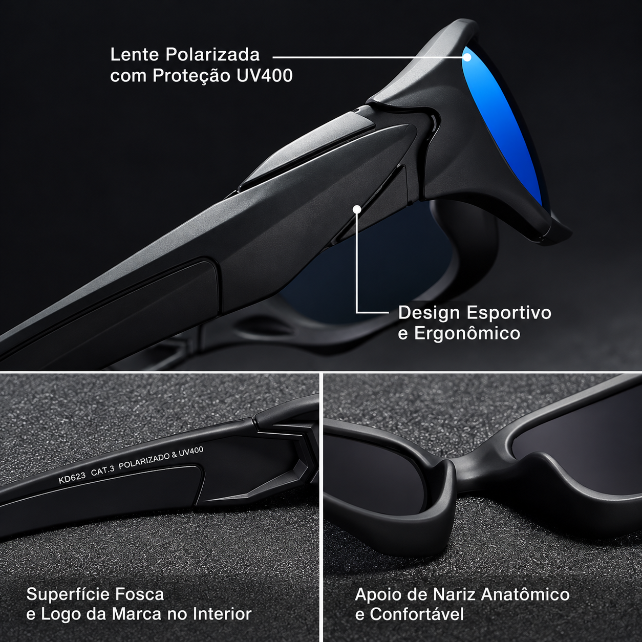 Óculos de Sol Militar Polarizado UV400 Lemartine