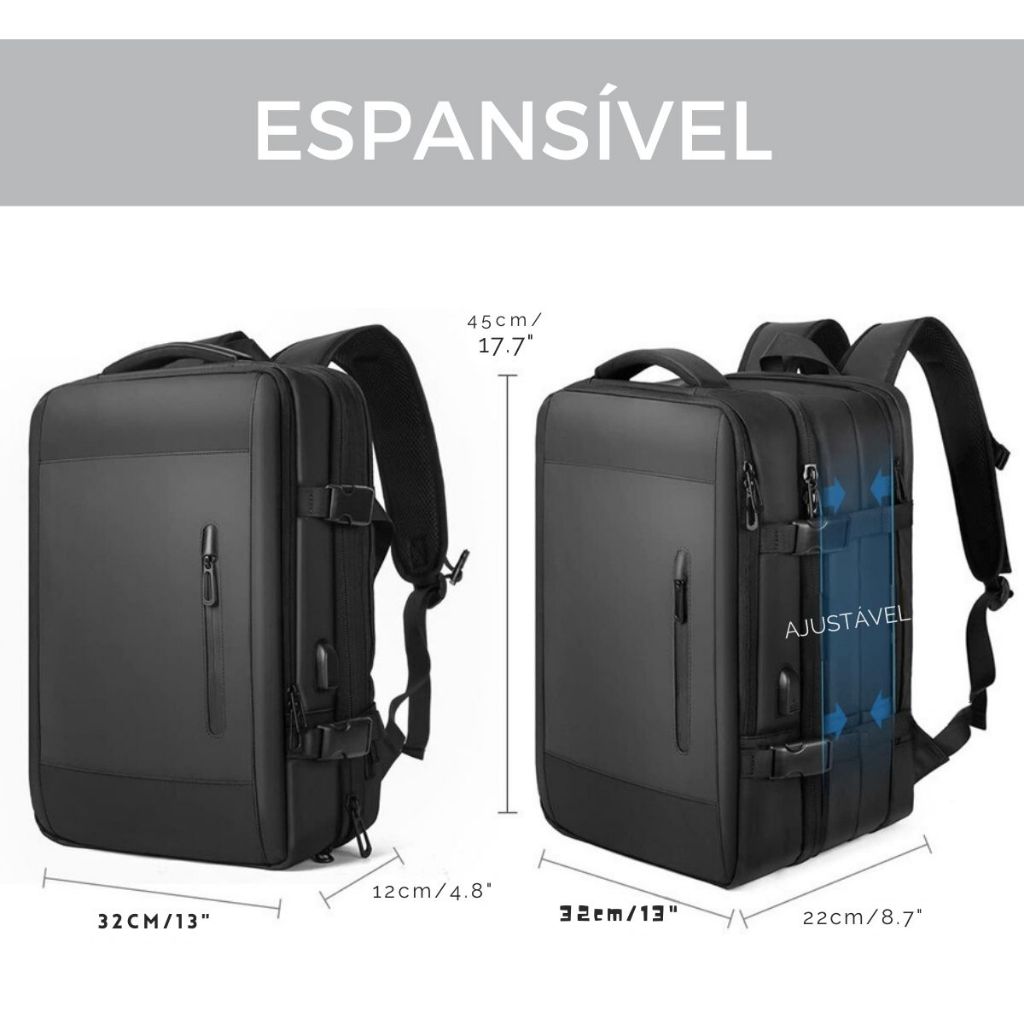 Mochila Executiva Viagem Grande Notebook Masculina Feminina | Lemartine