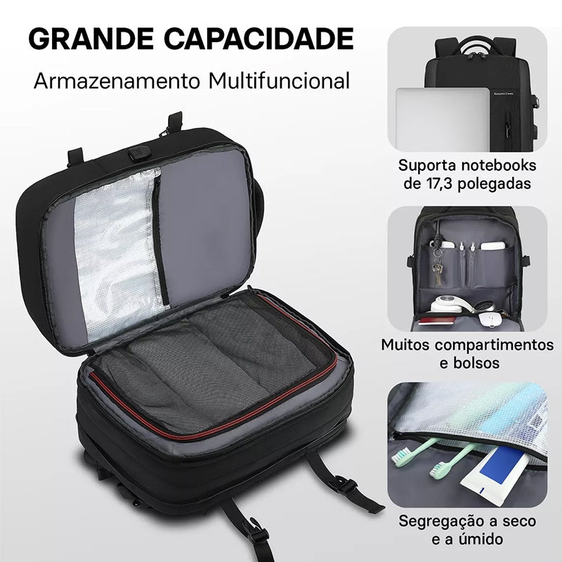 Mochila de Viagem Masculina e Feminina Impermeável e Reforçada | Lemartine