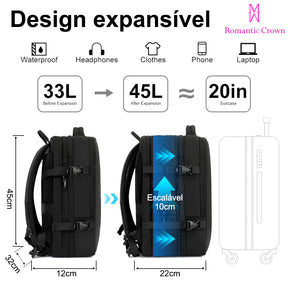 Mochila de Viagem Masculina e Feminina Impermeável e Reforçada | Lemartine