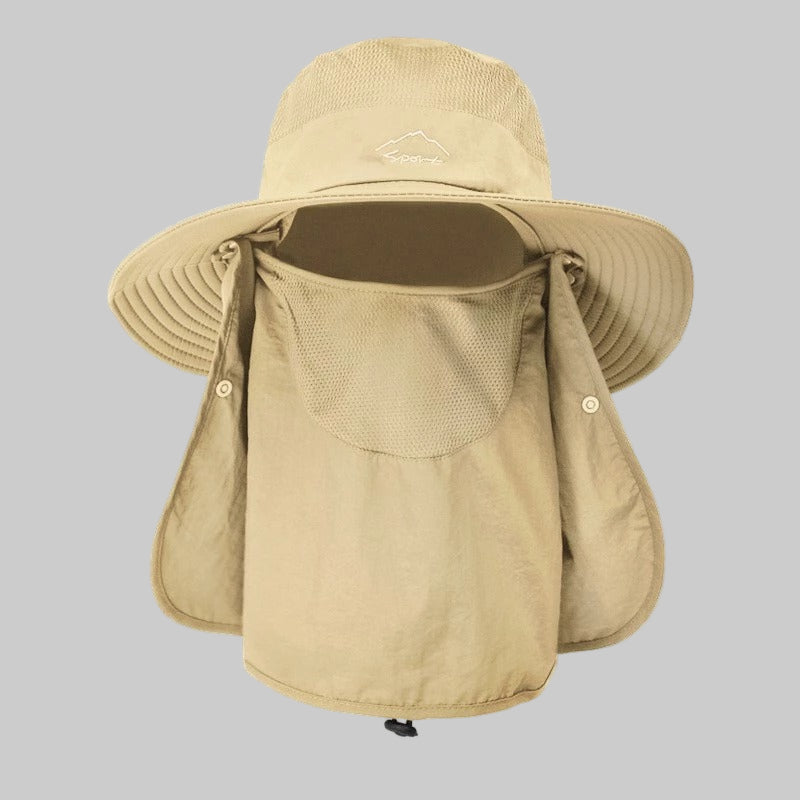 Chapéu de Pesca e Trilhas com Proteção Facial Removível UPF 50+ | Lemartine