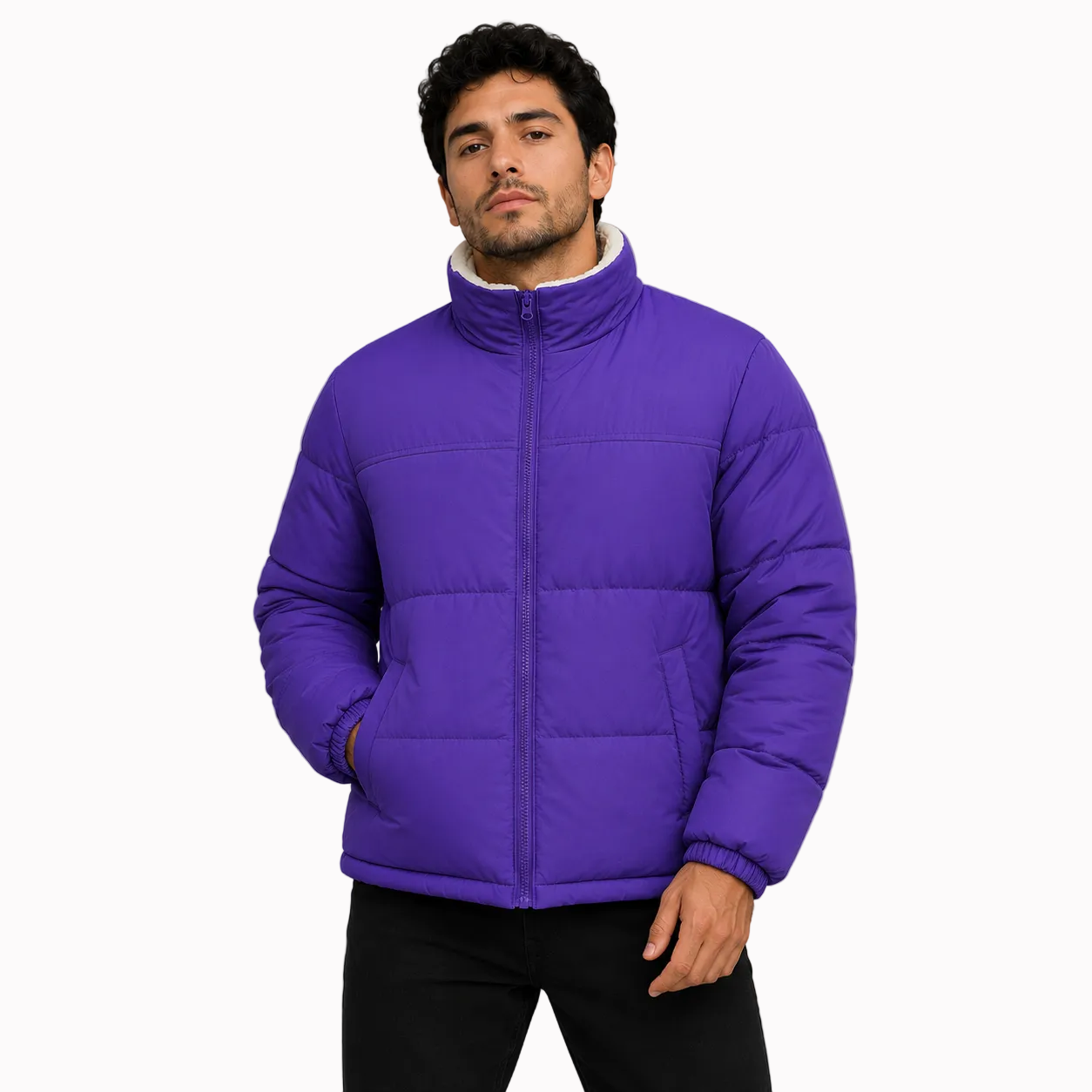 Jaqueta Masculina Puffer 2 em 1 Reversível Andes Lemartine