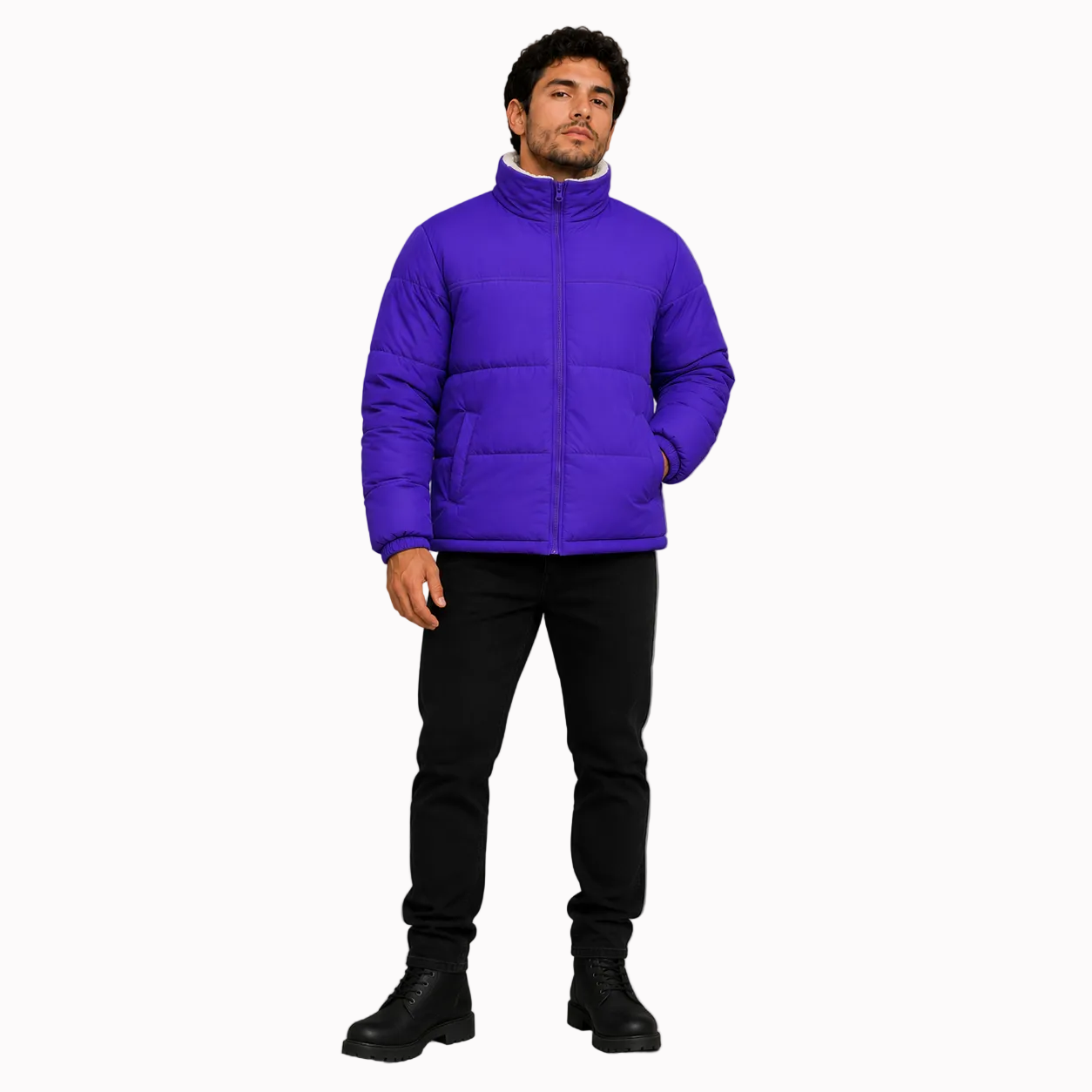 Jaqueta Masculina Puffer 2 em 1 Reversível Andes Lemartine