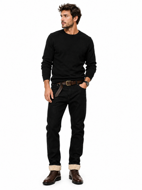 Calça Jeans Masculina Forrada para Inverno Lemartine