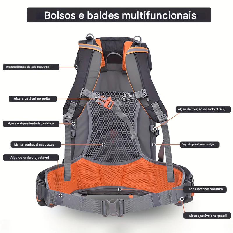 Mochila de Caminhada Suporte para Trekking 35L | Lemartine