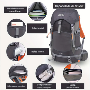 Mochila de Caminhada Suporte para Trekking 35L | Lemartine