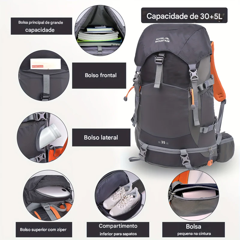 Mochila de Caminhada Suporte para Trekking 35L | Lemartine