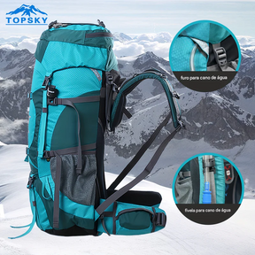 Mochila de Trilha Topsky 70L com Ajuste de Altura + Capa de Chuva | Lemartine