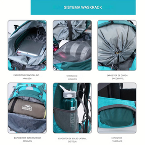 Mochila de Trilha Topsky 70L com Ajuste de Altura + Capa de Chuva | Lemartine