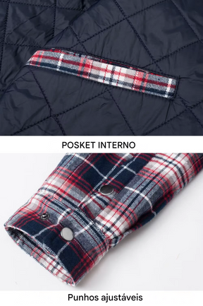 Jaqueta Masculina Xadrez Casual Forrada Lemartine