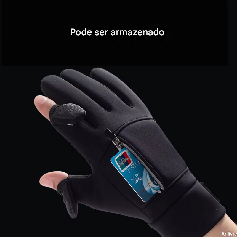 Luva de Inverno com Zíper e Dedo Flip Lemartine